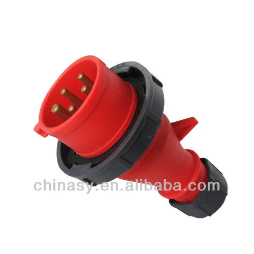 industrial socket and plug 16A-6H/220/380-240/415V,3P+N+E,IP67,splashproof