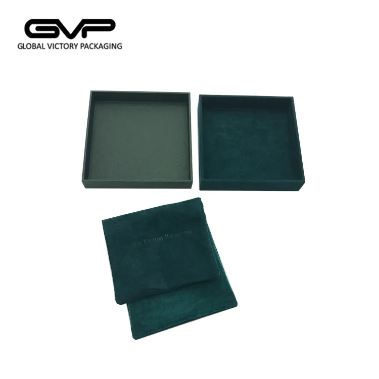 Green Paper Cardboard Storage Box Custom Jewelry Packaging