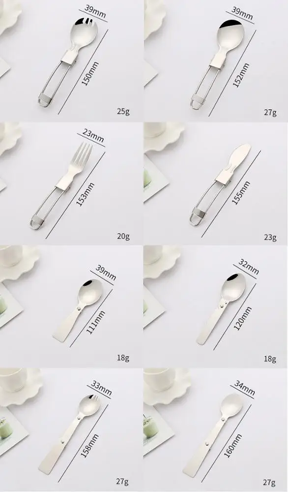 304 stainless steel outdoor camping portable folding flatware set knife fork spoon combination travel picnic folding cutlery set