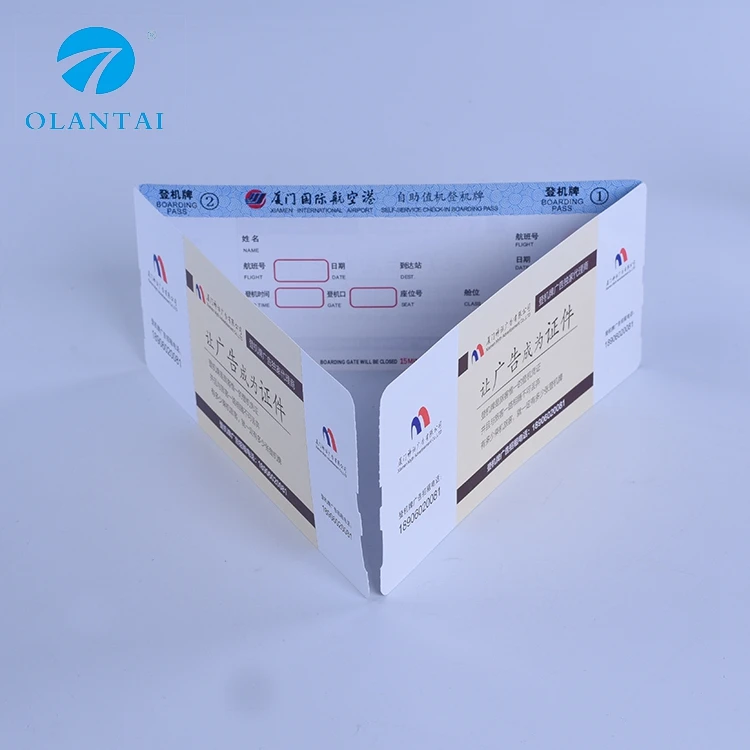 Printing services custom airline ticket boarding pass printing for air ticket