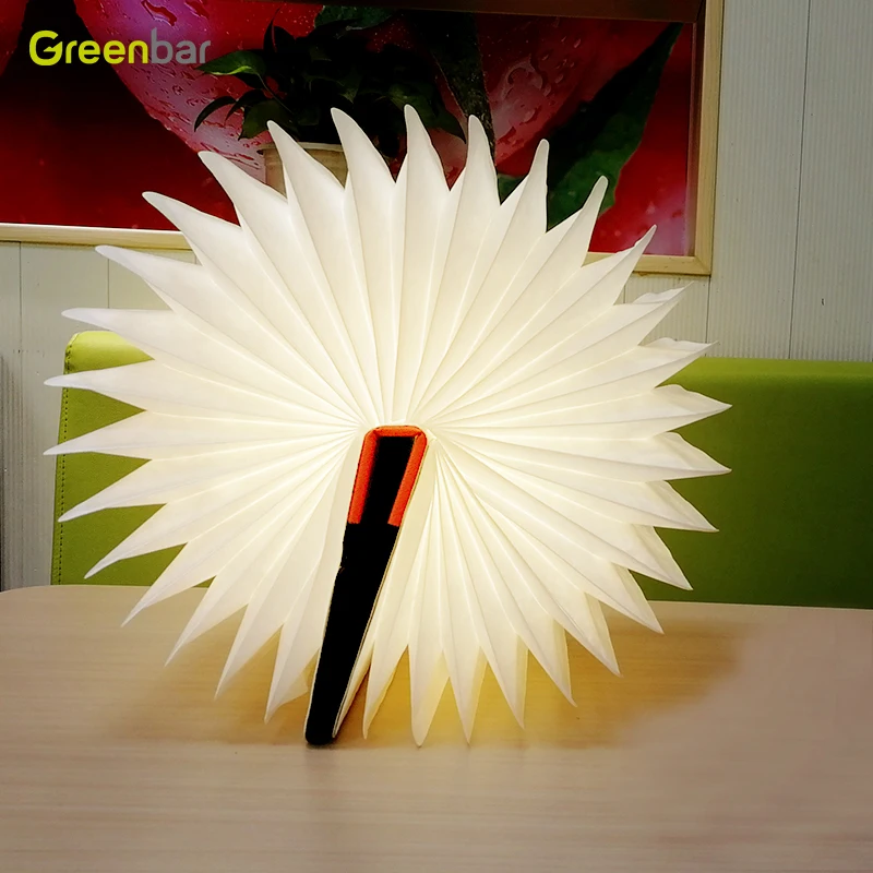 
New Desgin Creative Foldeable LED Book Light Rechargeable Night Light Wooden Book lamp Customize Logo Business Promotion Gift 