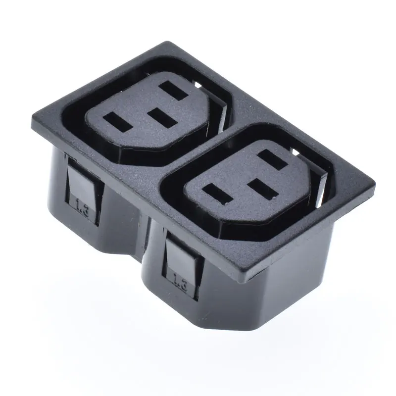 PDU AC IEC-C13 double male ac socket 3 hole 1.2position 10A250V power UPS connector cabinet electric interface