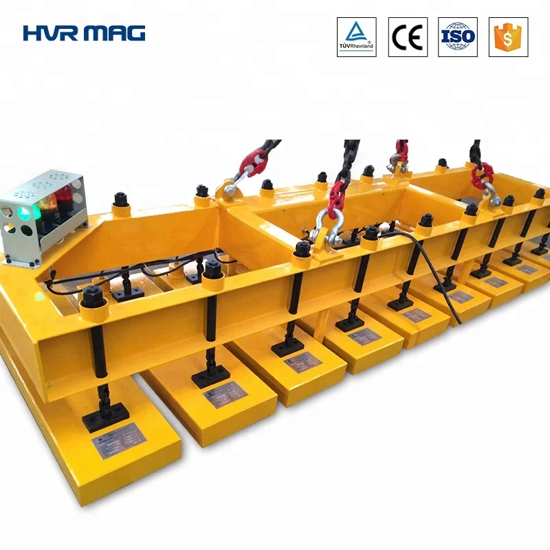 Efficient loading and unloading permanent electromagnet lifting crane for cutting system