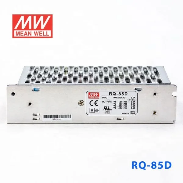 RQ-85D 85W 5V/12V/24V/-12V Withstand 5G vibration test Original Mean well Quad Output Switching  Power Supply