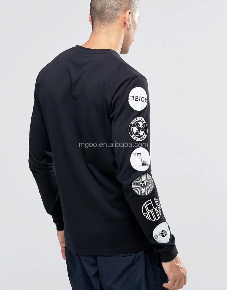 MGOO High Quality Custom Long SLeeves T-shirt Alibaba Manufacturer China Round Neck Print Shirts