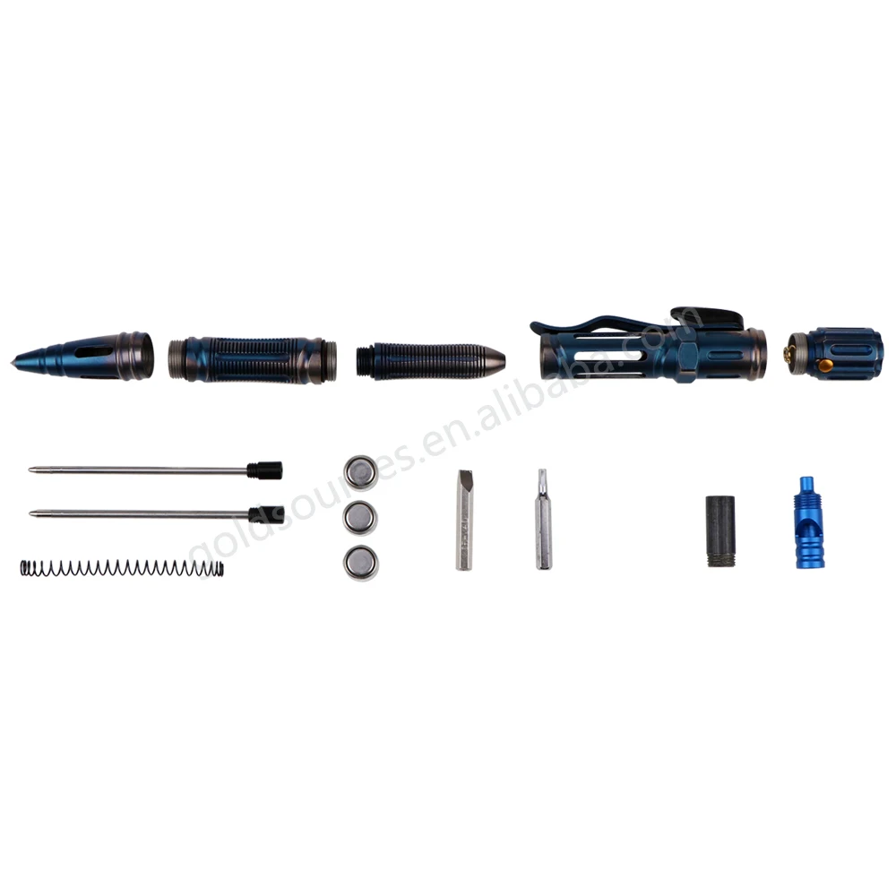 Patented multifunction tactical pen coating colorful titanium military self defense gear