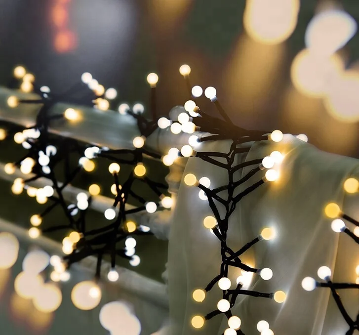 3 м 400 водонепроницаемые светодиоды 8 LED режима фейерверк гирлянды светодиодные фонари двухцветный уличный Рождественская вечеринка Фея Украшение Дома