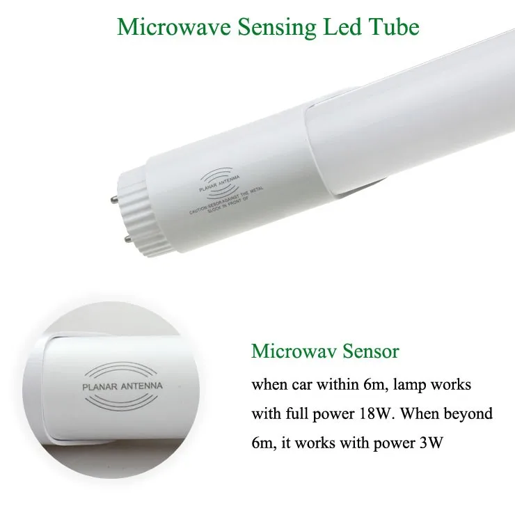
3 Steps 4ft 20W Dimmable Microwave Motion sensor T8 LED tube light with free sample 