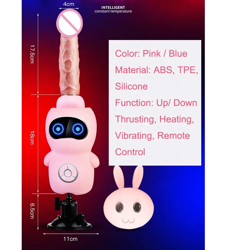 Cute Robot AutomaticTelescopic Masturbation Machine for Female Thrusting Dildo With Suction Cup to Girls Vagina Women Pussy