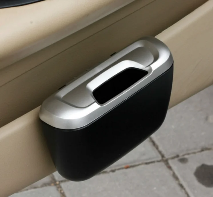 Mini Car Trash Can Table Plastic Dustbin Garbage Container Bin for Bathrooms, Kitchens, Home Office