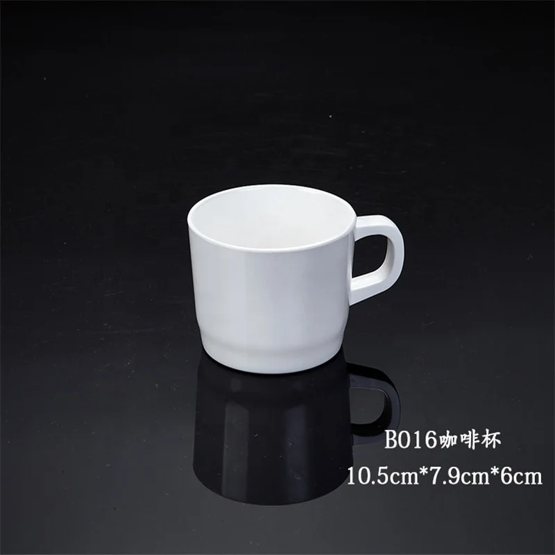 
Hot Sales Melamine Cups Wholesale Cheap Hotel Unbreakable 200ml Tea Cups White melamine cup with handle 