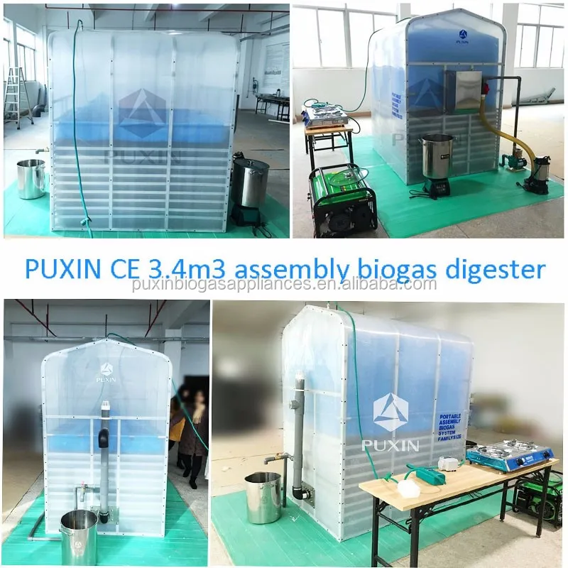 China Puxin Family Size Portable Biogas Anaerobic Digester for Abattoir House Waste Disposal