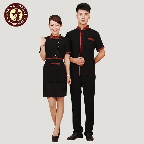 Custom design waiter and waitress uniform