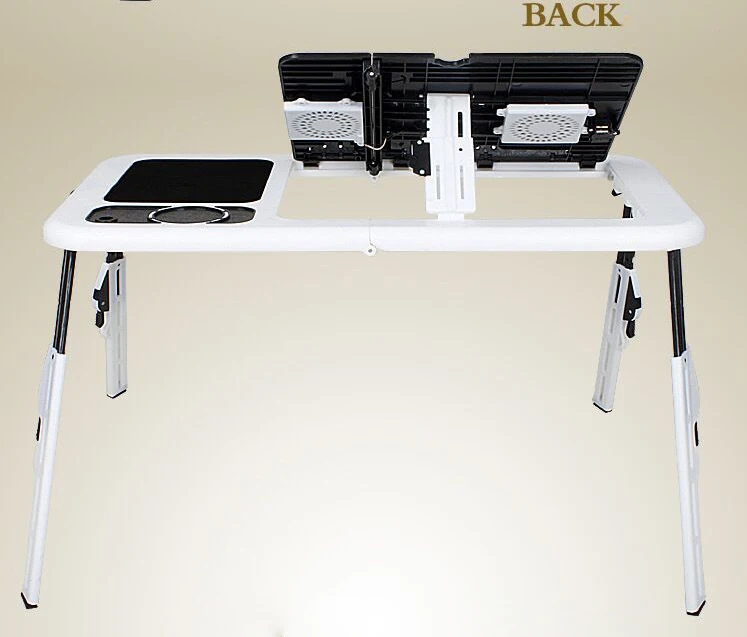 ABS Portable Multi-Angle Laptop Stand Foldable and Adjustable Folding Laptop Table with Fan for Home Office or School Use