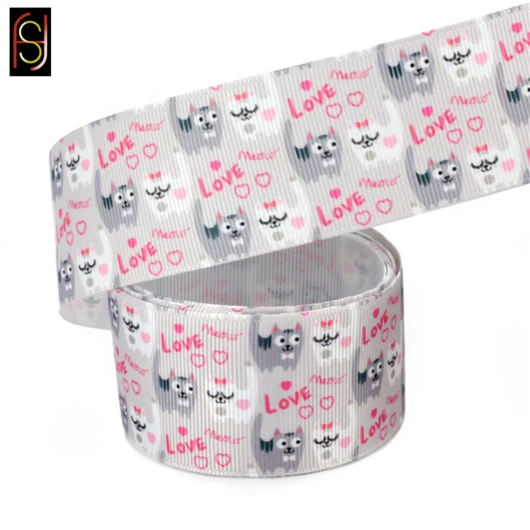 Gift package 75mm wide cartoon grosgrain ribbon sublimation ribbon