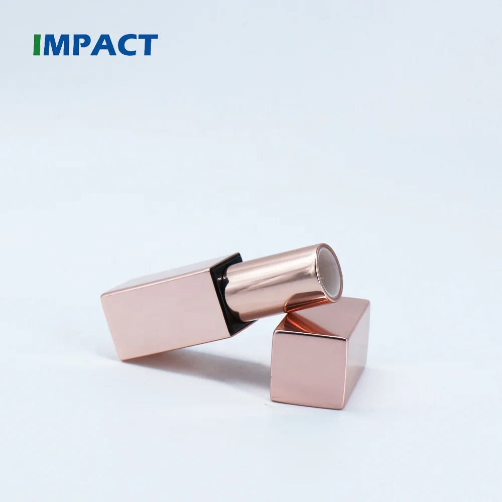 Розовый Золотой Алюминиевый магнитный Квадратный Контейнер для губной помады