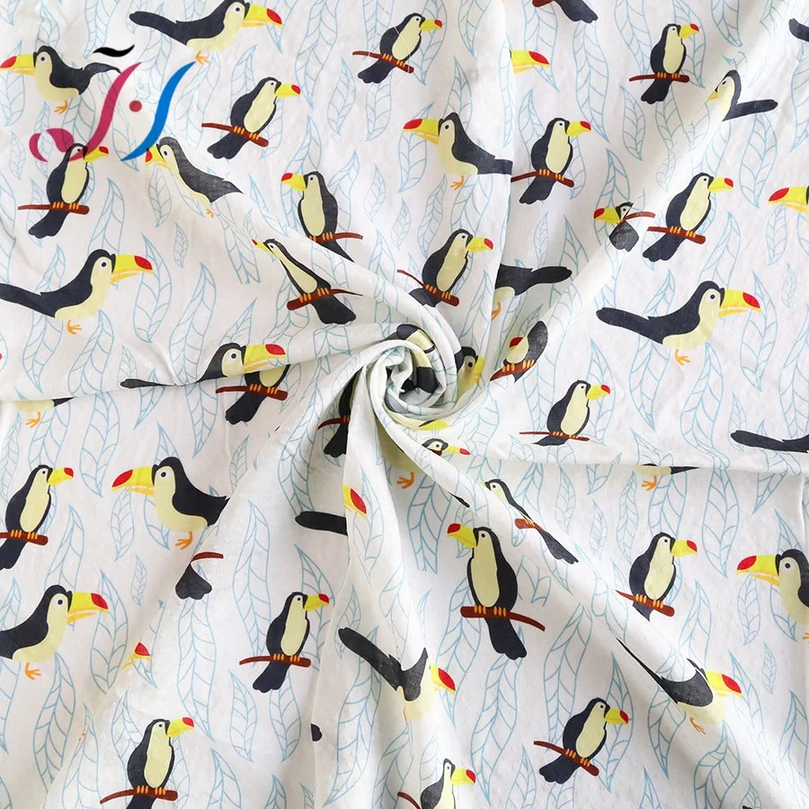 Custom digital printing on 100% rayon woven jacquard fabric cartoon pattern for dress and garment