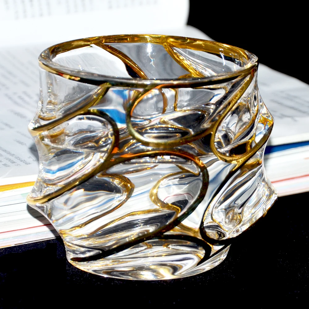 
barware crystal Gold whisky glass cup whiskey glasses with gift box 