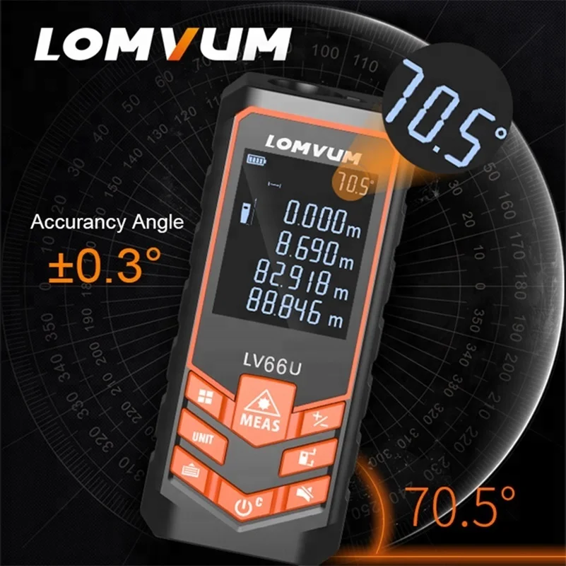 
LOMVUM LV66U Electric Level Laser Rangefinder Digital Distance Meters 
