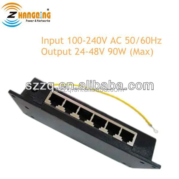 Multiport industrial passive gigabit 60W POE injector for IP camera