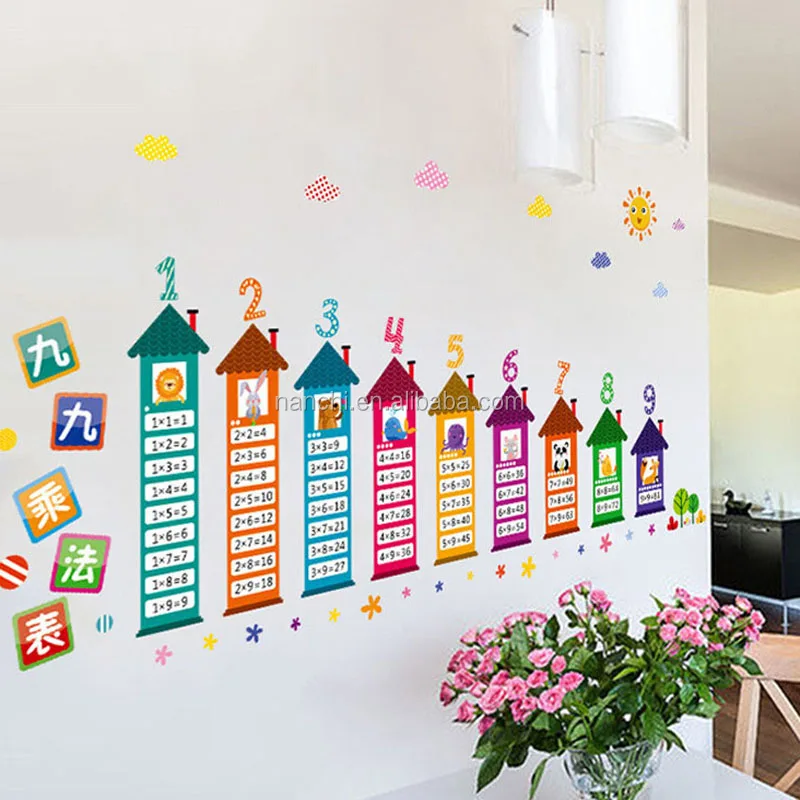 multiplication table wall decals for kids home decorative living room children room wall stickers removable waterproof murals
