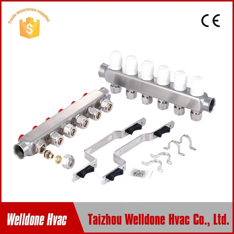 Welldone Stainless Steel Radiant heating Manifold With Adjustable Flow Meter