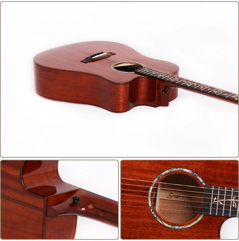 Factory price economic 41 inch D45 inlay All Solid wood Acoustic Guitar