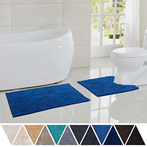 
Non-slip TPR machine washable chenille bathroom rug pad carpet shower microfiber bath mat for tub 