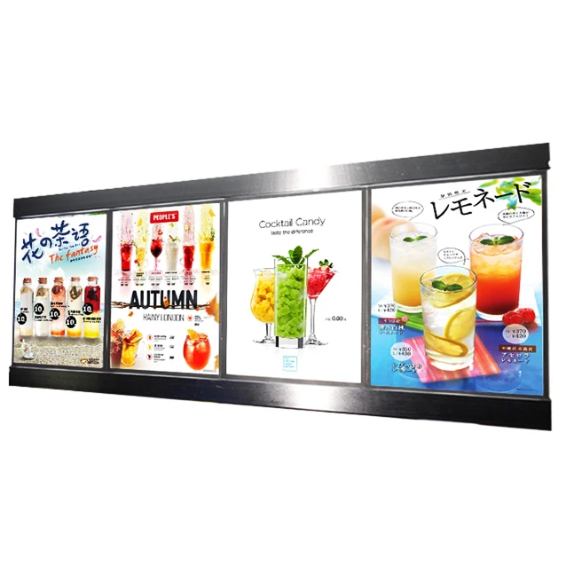 Aluminum Changeable Chef Menu Board kfc Menu Display
