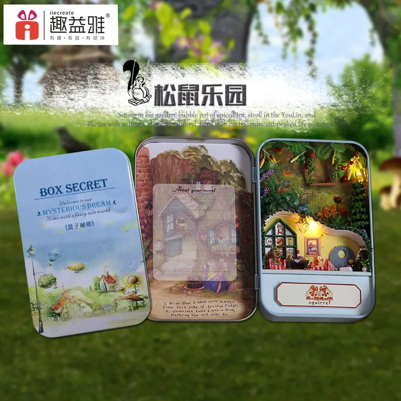 Girls Puzzle Toy Tin Box Small Tiny Music Box House