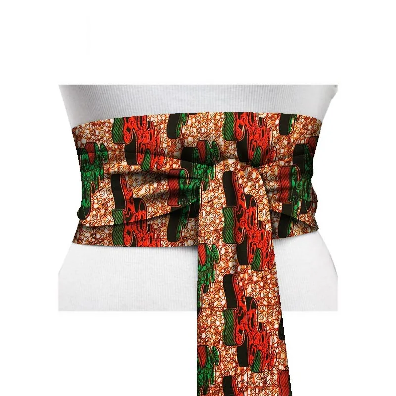 Лидер продаж, юбка с Африканским принтом Оби Анкара, пояс с желтой баской, с пуговицами, для женщин, подарок ручной работы, эффектный пояс, аксессуар WYB265