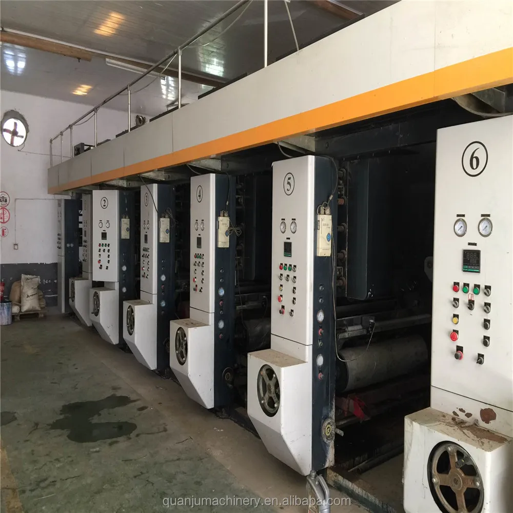 Used roto gravure printer 1200mm plc gravure machinery