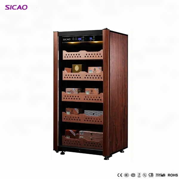 wooden luxury wholesale refrigerated storage electric automatic case gift box glass electrical electronic cigar humidor cabinet