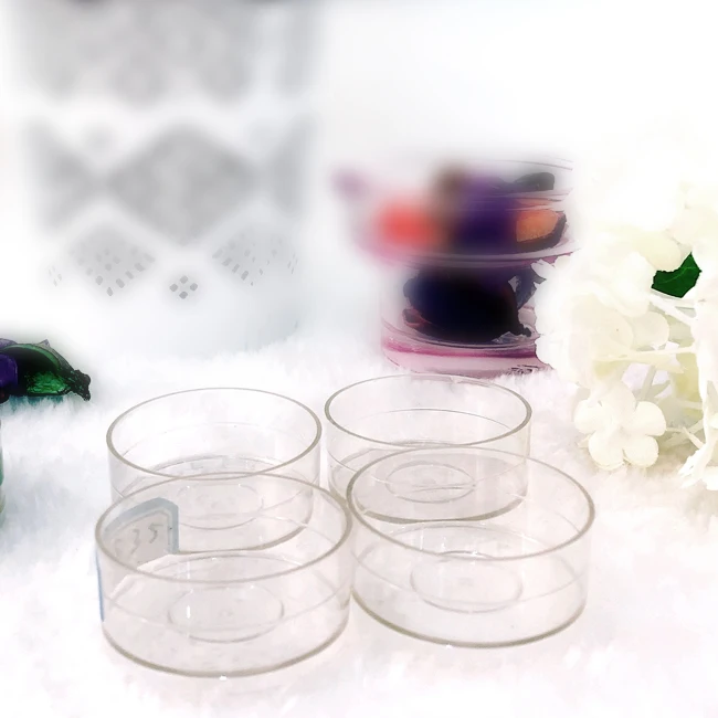 birthday use polycarbonate pc material empty round tealight candle holders