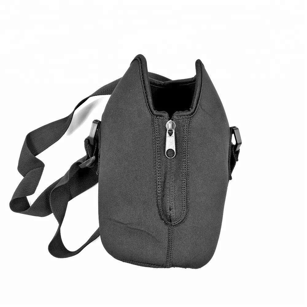 Promotional Zipper Growler Holder Sleeve With Strap Neoprene Cover For Kettle, Beer, Water Bottle
