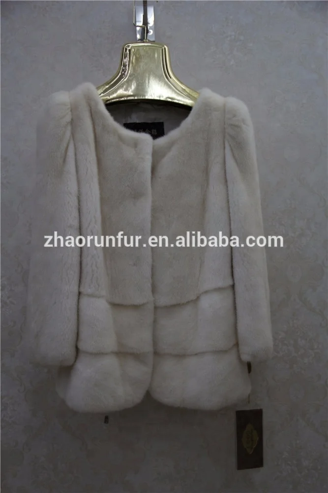 Новый дизайн женские зимние короткие импорт женские белый мех норки пальто куртка