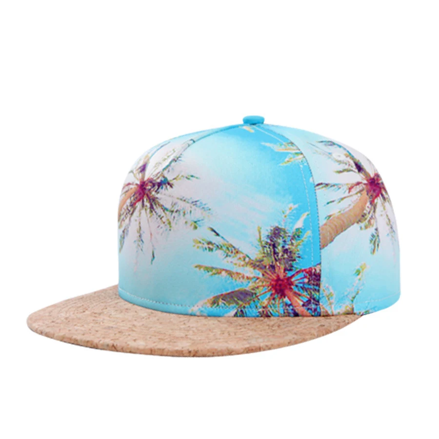 Custom print snapback flat 5 panel cap wholesale