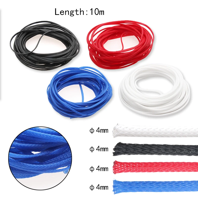 Urlwall 10M Insulation Braided Sleeve Tight PET Expandable Cable Sleeves Spiral Wrapping Wire Protection Sleeve