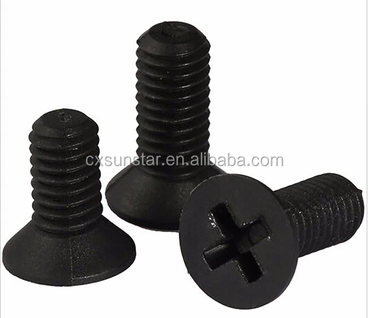Nylon flat head screws M1.6-M10 black Plastic screws KM screws