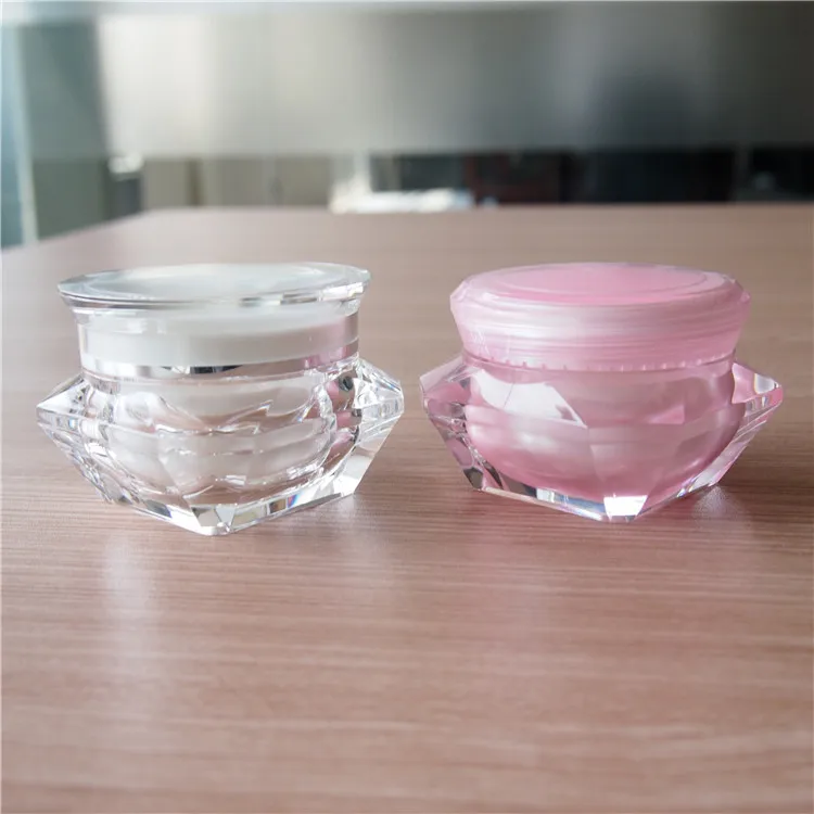 
Shangyu yucai diamond cosmetic jar 15 30 50 ml diamond shaped glass jar 