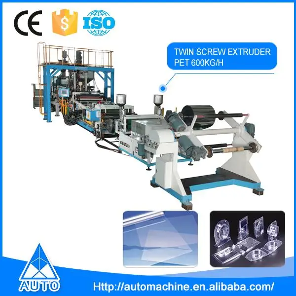 
AUTO Machinery Pet Sheet Making Extrusion Production Line Plastic Extruder Machine 