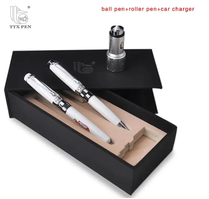TTX Customized High Quality Metal Ball Pen Set With Black Gift Box For Promotion