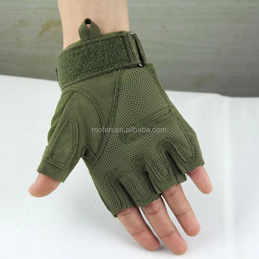 2021 Black Tan Olive Green Half Finger Tactical Gloves