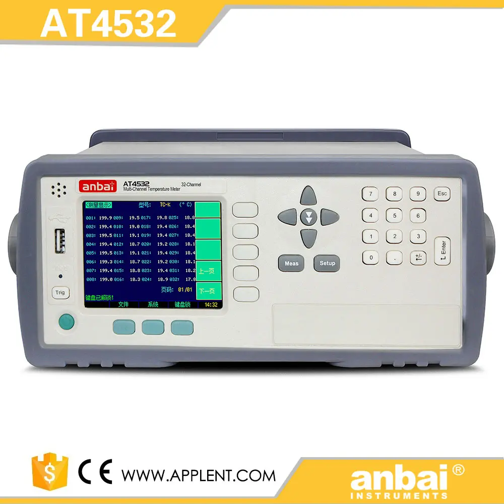 AT4524,24 channel temperature data logger with J,K,T,E,S,N,B,or R type thermocouple