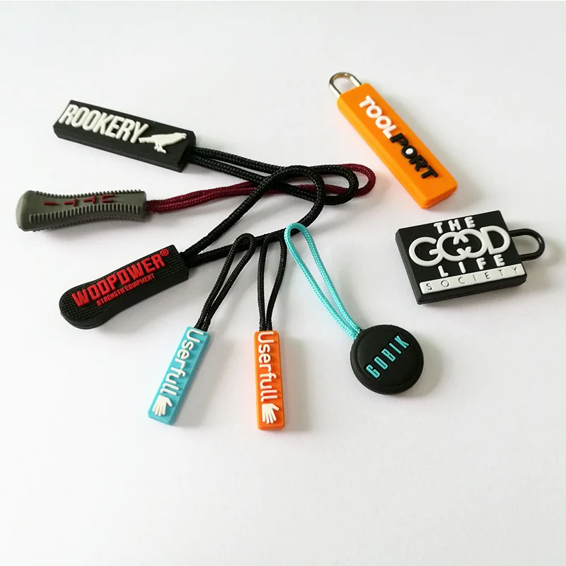 
rubber zipper puller with string 