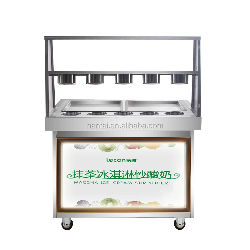 Commercial instant freezing fried yogurt roll ice cream machine for stalls