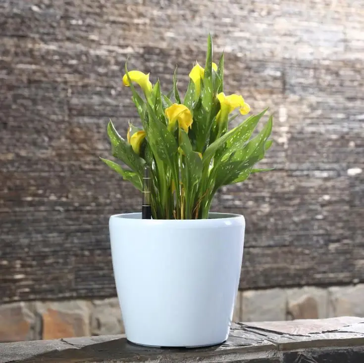 small size square resin plastic flower pot circular thickening environmental protection automatic watering planter