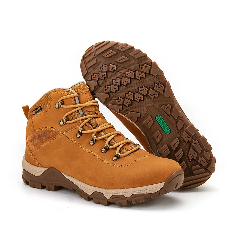 waterproof nubuck leather outdoor hiking boots men