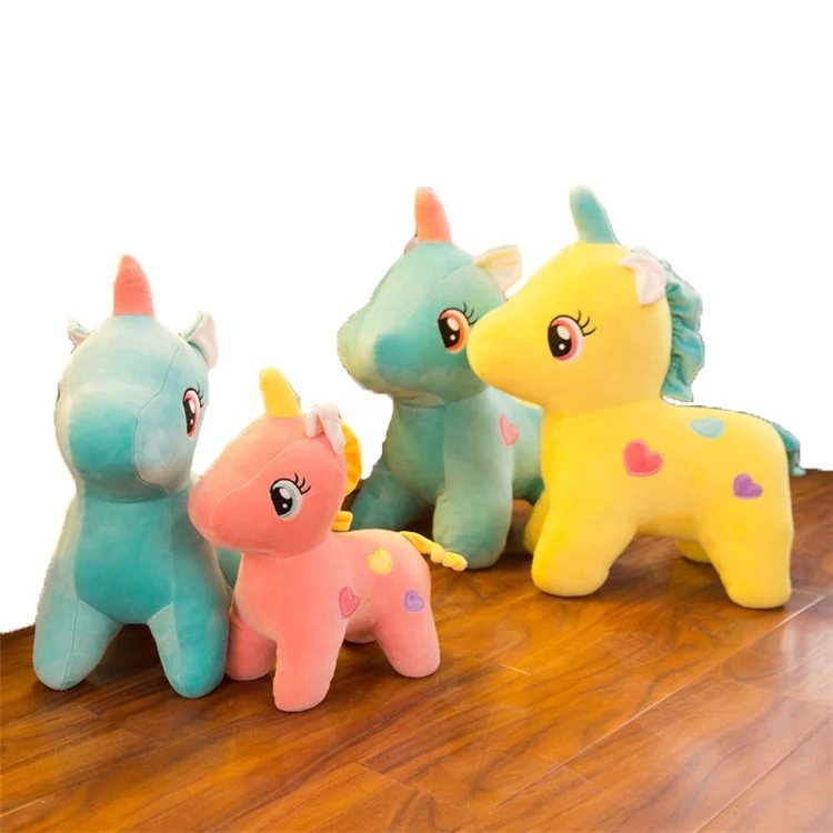 
Wholesale Cheap Stuffed Unicorn Animal Plush Horse Little Horse Pony Baby Toy 