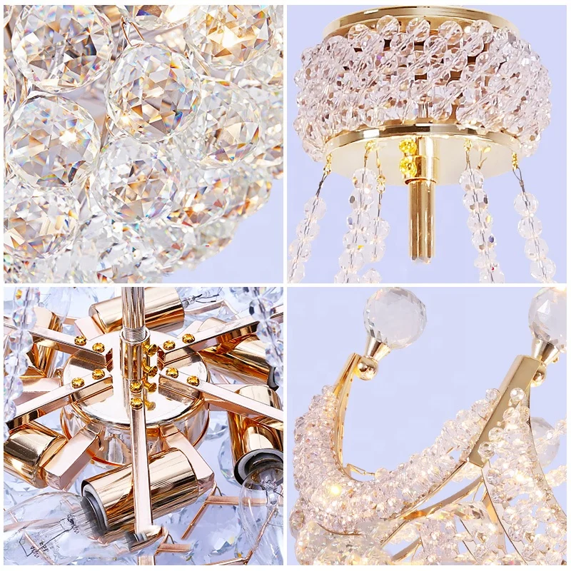 American style modern creative design luxury K9 crystal LED chandelier light decor for hotel lobby villa living room
